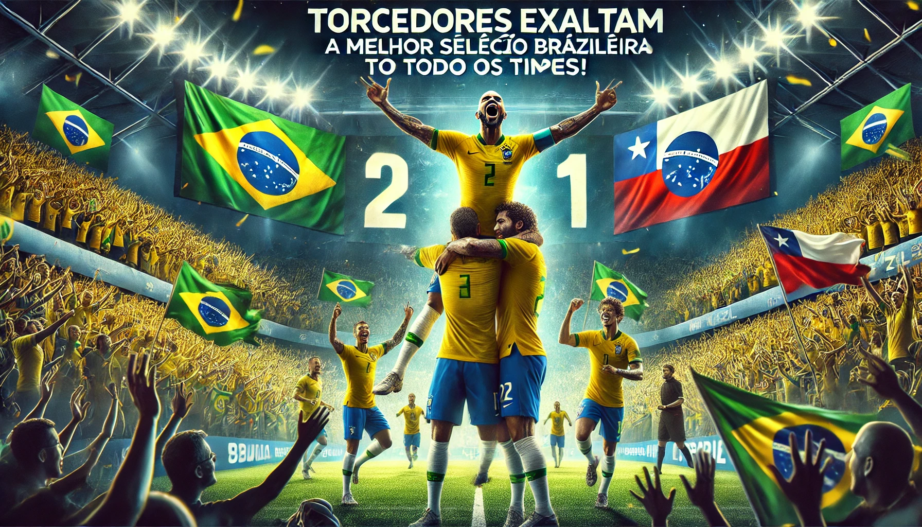 The fans cheered: "The best Brazilian national team ever!" A solid victory over Chile